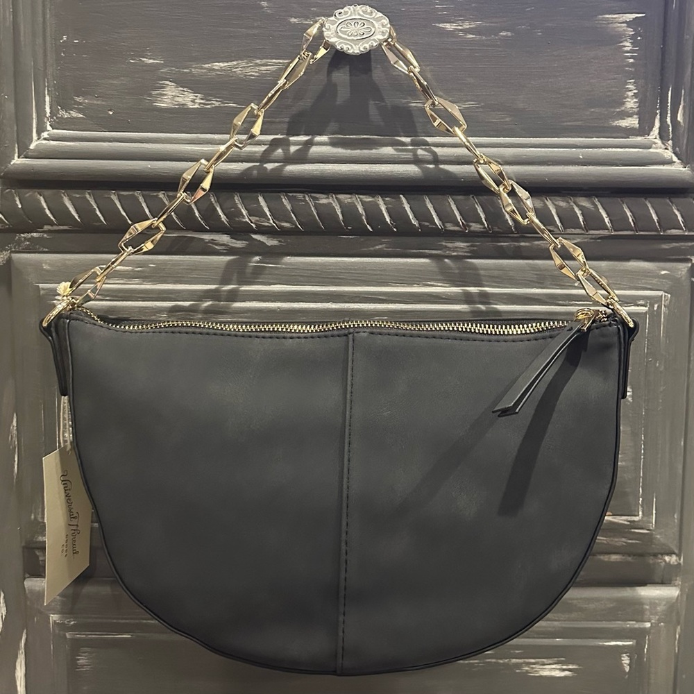 Universal thread Leathery Black Chain Shoulder Bag